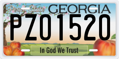 GA license plate PZO1520