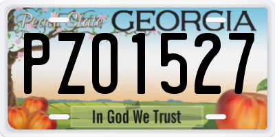 GA license plate PZO1527