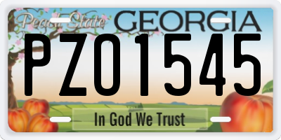 GA license plate PZO1545