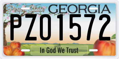 GA license plate PZO1572