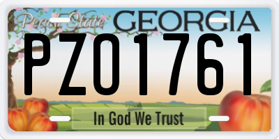 GA license plate PZO1761
