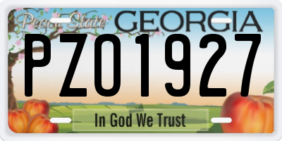 GA license plate PZO1927