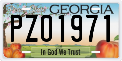 GA license plate PZO1971