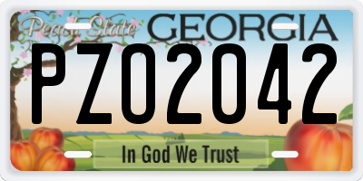 GA license plate PZO2042