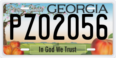 GA license plate PZO2056