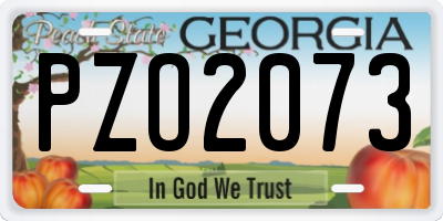 GA license plate PZO2073