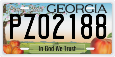 GA license plate PZO2188