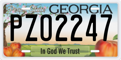 GA license plate PZO2247