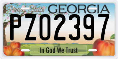 GA license plate PZO2397