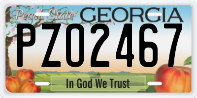 GA license plate PZO2467