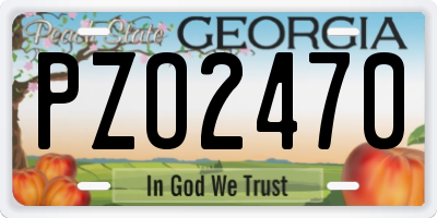 GA license plate PZO2470