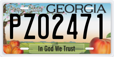 GA license plate PZO2471