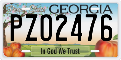 GA license plate PZO2476