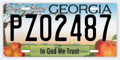 GA license plate PZO2487