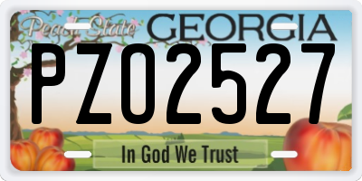 GA license plate PZO2527