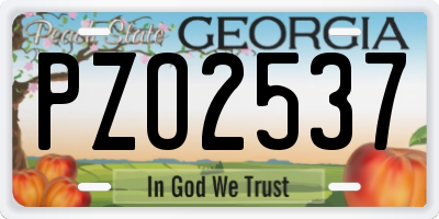 GA license plate PZO2537
