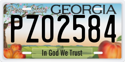 GA license plate PZO2584