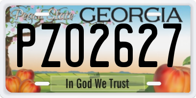 GA license plate PZO2627