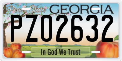 GA license plate PZO2632