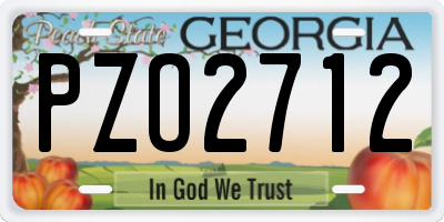 GA license plate PZO2712