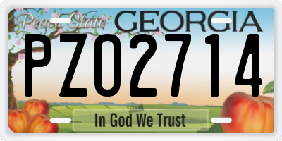 GA license plate PZO2714