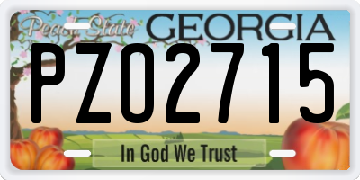 GA license plate PZO2715
