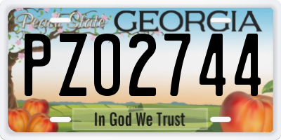 GA license plate PZO2744