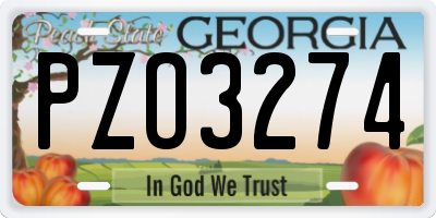 GA license plate PZO3274