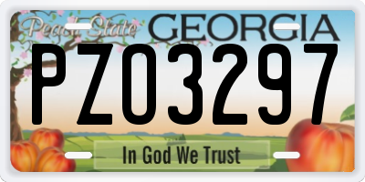 GA license plate PZO3297