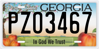 GA license plate PZO3467