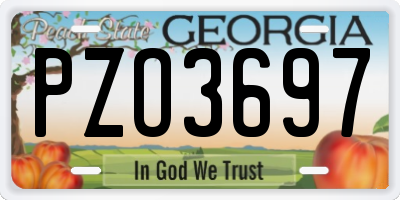 GA license plate PZO3697