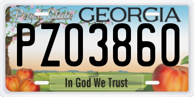 GA license plate PZO3860