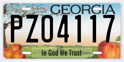 GA license plate PZO4117