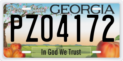 GA license plate PZO4172