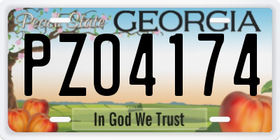 GA license plate PZO4174