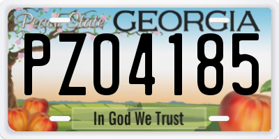 GA license plate PZO4185