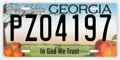 GA license plate PZO4197