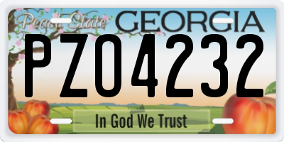 GA license plate PZO4232