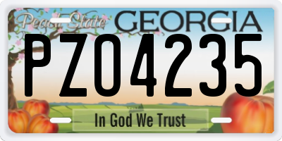 GA license plate PZO4235