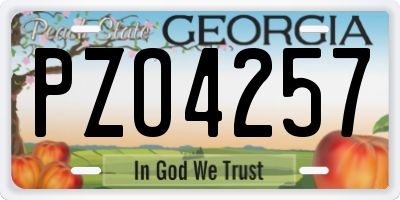 GA license plate PZO4257
