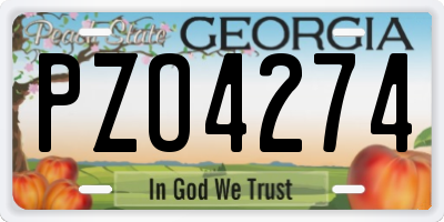 GA license plate PZO4274