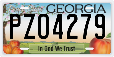 GA license plate PZO4279