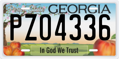 GA license plate PZO4336