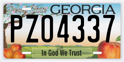 GA license plate PZO4337
