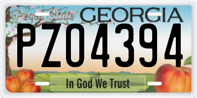 GA license plate PZO4394
