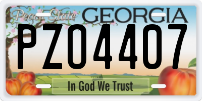 GA license plate PZO4407