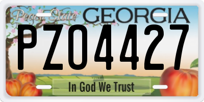 GA license plate PZO4427