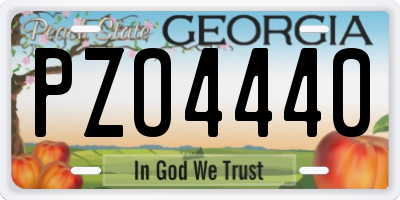 GA license plate PZO4440