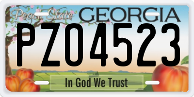 GA license plate PZO4523