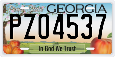 GA license plate PZO4537